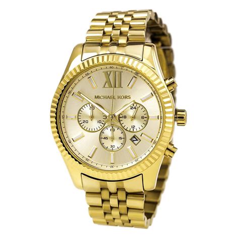 michael kors gold plated watch mens|Michael Kors lexington men's watch.